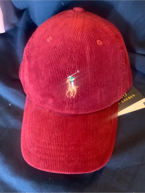 Ralph Lauren Accessories - Ralph Lauren Burgundy Corduroy Polo Cap